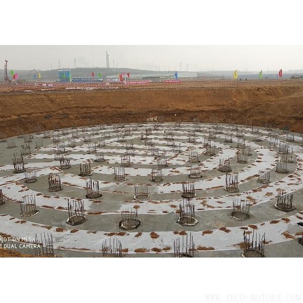 【電廠】神華國華錦界2×660MW煤電一體化電廠項目煙囪基礎(chǔ)墊層澆筑完成