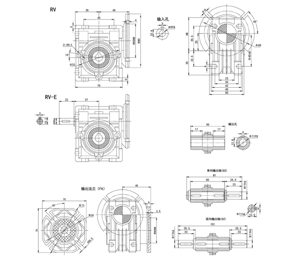 東元RV蝸輪蝸桿減速機 - TECO東元電機 | 變頻器·伺服電機·減速機·電機解決方案