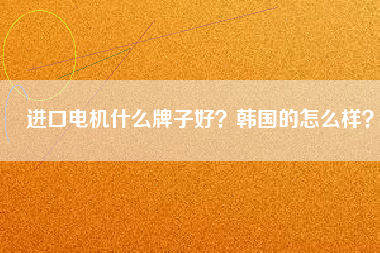 進口電機什么牌子好？韓國的怎么樣？