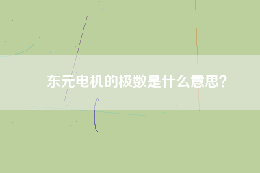 東元電機的極數是什么意思？