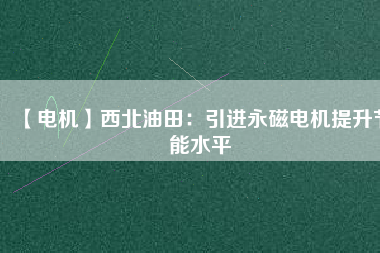 【電機】西北油田：引進永磁電機提升節能水平 - TECO東元電機 | 變頻器·伺服電機·減速機·電機解決方案