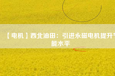 【電機】西北油田：引進永磁電機提升節能水平 - TECO東元電機 | 變頻器·伺服電機·減速機·電機解決方案