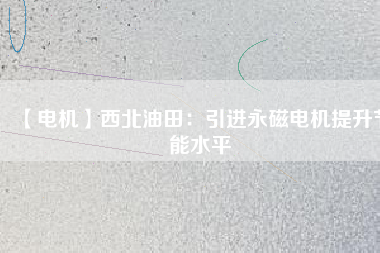 【電機】西北油田：引進永磁電機提升節能水平 - TECO東元電機 | 變頻器·伺服電機·減速機·電機解決方案