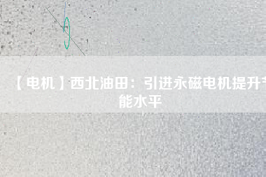【電機】西北油田：引進永磁電機提升節能水平 - TECO東元電機 | 變頻器·伺服電機·減速機·電機解決方案