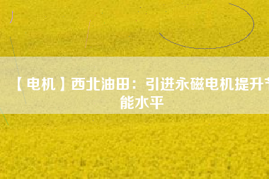 【電機】西北油田：引進永磁電機提升節能水平 - TECO東元電機 | 變頻器·伺服電機·減速機·電機解決方案