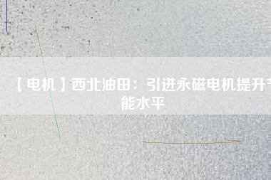 【電機】西北油田：引進永磁電機提升節能水平 - TECO東元電機 | 變頻器·伺服電機·減速機·電機解決方案