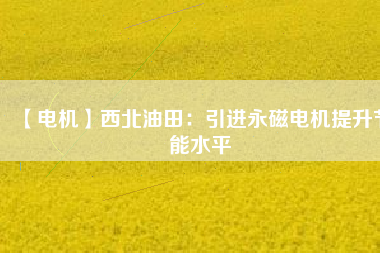 【電機】西北油田：引進永磁電機提升節能水平 - TECO東元電機 | 變頻器·伺服電機·減速機·電機解決方案