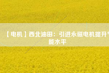 【電機】西北油田：引進永磁電機提升節能水平 - TECO東元電機 | 變頻器·伺服電機·減速機·電機解決方案