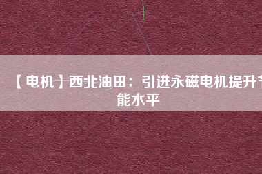 【電機】西北油田：引進永磁電機提升節能水平 - TECO東元電機 | 變頻器·伺服電機·減速機·電機解決方案