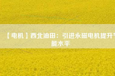 【電機】西北油田：引進永磁電機提升節能水平 - TECO東元電機 | 變頻器·伺服電機·減速機·電機解決方案