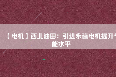 【電機】西北油田：引進永磁電機提升節能水平 - TECO東元電機 | 變頻器·伺服電機·減速機·電機解決方案