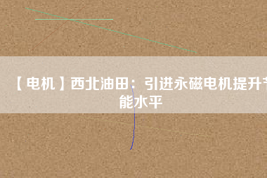 【電機】西北油田：引進永磁電機提升節能水平 - TECO東元電機 | 變頻器·伺服電機·減速機·電機解決方案