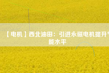 【電機】西北油田：引進永磁電機提升節能水平 - TECO東元電機 | 變頻器·伺服電機·減速機·電機解決方案