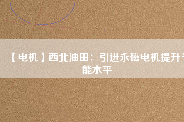 【電機】西北油田：引進永磁電機提升節能水平 - TECO東元電機 | 變頻器·伺服電機·減速機·電機解決方案
