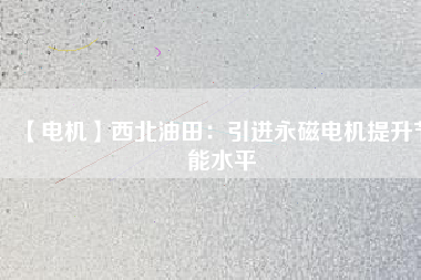 【電機】西北油田：引進永磁電機提升節能水平 - TECO東元電機 | 變頻器·伺服電機·減速機·電機解決方案