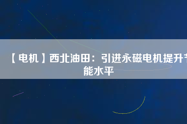 【電機】西北油田：引進永磁電機提升節能水平 - TECO東元電機 | 變頻器·伺服電機·減速機·電機解決方案