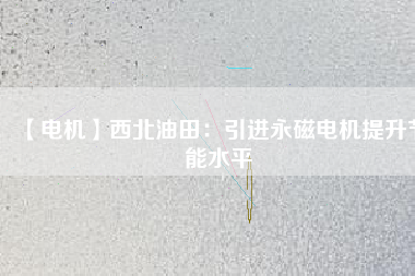 【電機】西北油田：引進永磁電機提升節能水平 - TECO東元電機 | 變頻器·伺服電機·減速機·電機解決方案
