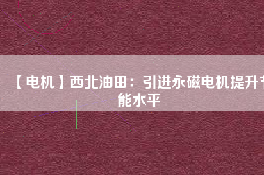 【電機】西北油田：引進永磁電機提升節能水平 - TECO東元電機 | 變頻器·伺服電機·減速機·電機解決方案