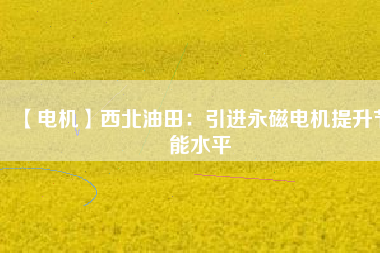 【電機】西北油田：引進永磁電機提升節能水平 - TECO東元電機 | 變頻器·伺服電機·減速機·電機解決方案