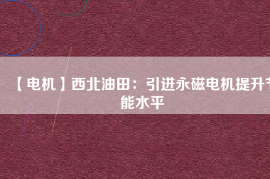 【電機】西北油田：引進永磁電機提升節能水平 - TECO東元電機 | 變頻器·伺服電機·減速機·電機解決方案