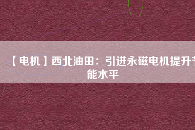 【電機】西北油田：引進永磁電機提升節能水平 - TECO東元電機 | 變頻器·伺服電機·減速機·電機解決方案