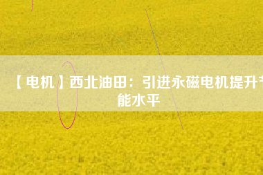 【電機】西北油田：引進永磁電機提升節能水平 - TECO東元電機 | 變頻器·伺服電機·減速機·電機解決方案