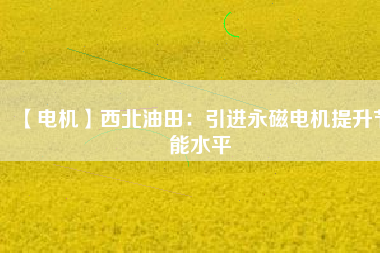 【電機】西北油田：引進永磁電機提升節能水平 - TECO東元電機 | 變頻器·伺服電機·減速機·電機解決方案
