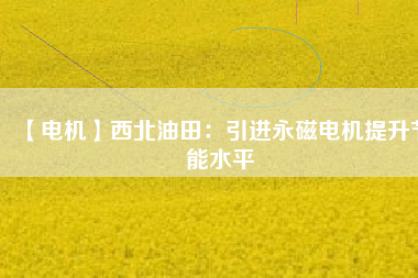 【電機】西北油田：引進永磁電機提升節能水平 - TECO東元電機 | 變頻器·伺服電機·減速機·電機解決方案