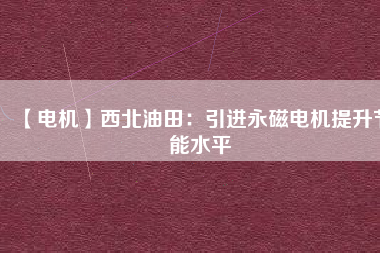 【電機】西北油田：引進永磁電機提升節能水平 - TECO東元電機 | 變頻器·伺服電機·減速機·電機解決方案
