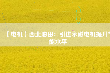 【電機】西北油田：引進永磁電機提升節能水平 - TECO東元電機 | 變頻器·伺服電機·減速機·電機解決方案