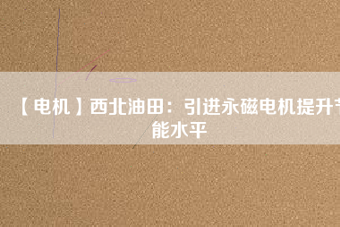 【電機】西北油田：引進永磁電機提升節能水平 - TECO東元電機 | 變頻器·伺服電機·減速機·電機解決方案